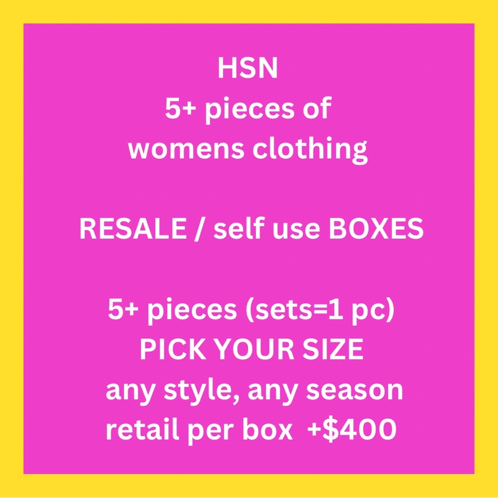 HSN /QVC $400+ WOMENS 5 pc CLOTHING -  RESELLER BOXES